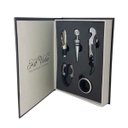 Ver imagem 1 de 10 Kit Vinho Abridor Saca Rolha Tampa Dosador Livro 05 peças