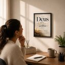 Ver imagem 7 de Quadro Decorativo Deus Tem o Tempo Certo Fé Isaías 60:22