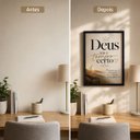 Ver imagem 2 de Quadro Decorativo Deus Tem o Tempo Certo Fé Isaías 60:22