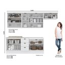 Ver imagem 5 de Cozinha Completa Americana 5 Peças Branco com Vidro - Móveis Henn
