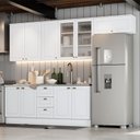 Ver imagem 2 de Cozinha Completa Americana 5 Peças Branco com Vidro - Móveis Henn