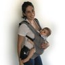 Canguru ergonômico Mochilik cinza capuz zigzag cinza - 3