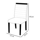 Ver imagem 3 de Kit 6 Cadeiras Decorativas Sala de Jantar Luxo Sueli Facto Preto - Mozzelar