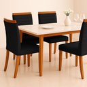 Ver imagem 2 de Kit 6 Cadeiras Decorativas Sala de Jantar Luxo Sueli Facto Preto - Mozzelar