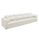 Ver imagem 2 de Sofá Retrátil Manual Sala de Estar Nolan Bipartido 414cm Conforto Premium em Couro Branco Manchado G