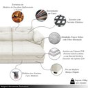 Ver imagem 3 de Sofá Retrátil Manual Sala de Estar Nolan Bipartido 414cm Conforto Premium em Couro Branco Manchado G