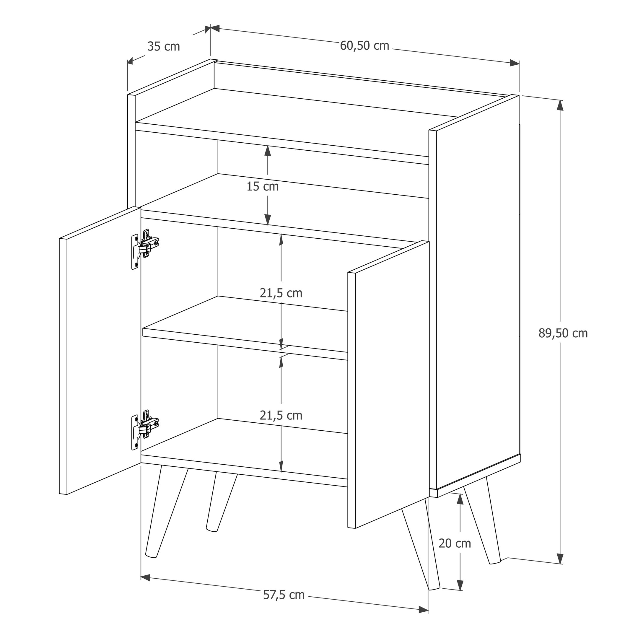 Balcão / Aparador Buffet Wind Retro 2 Portas:Branco - 5