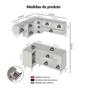 Ver imagem 3 de Armário de Cozinha Completa de Canto 325 cm Crema Nice Madesa 03
