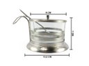 Ver imagem 2 de Açucareiro de Vidro 260ml com Revestimento Externo em Aço Inoxidável com Colher Porta Condimentos