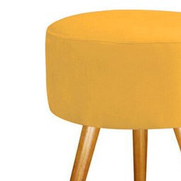 Puff Banqueta Decorativo Redondo Amarelo - 2