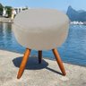Banqueta Magnus Decorativo Redonda Bege - 6