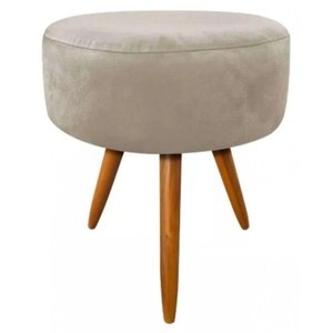 Banqueta Magnus Decorativo Redonda Bege