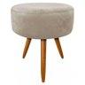 Banqueta Magnus Decorativo Redonda Bege - 1