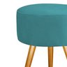 Puff Banqueta Decorativo Redondo Pés Palito Azul Tiffany - 2