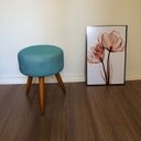 Ver imagem 3 de Puff Banqueta Decorativo Redondo Azul Tiffany