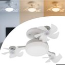 Ver imagem 2 de Ventilador de Teto Triplo Led 3 Cores E27 Bivolt 100w com Controle Remoto 3 Velocidades Silencioso B