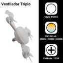Ver imagem 5 de Ventilador de Teto Triplo Led 3 Cores E27 Bivolt 100w com Controle Remoto 3 Velocidades Silencioso B