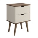 Ver imagem 1 de Mesa Mesinha de Cabeceira Lateral de Cama 2 Gavetas Madri:off/canela