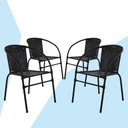 Ver imagem 5 de Conjunto 4 Cadeiras Happy Hour Varanda Área Sacada Edícula Empilhável Jardim Artesanal Preta