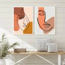 Ver imagem 2 de Kit 2 Quadros Mulheres - Linhas e Formas 45x34cm - com Vidro:moldura Branca