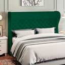 Ver imagem 2 de Cabeceira Cama Box King 195 Cm Madrid Bouclê Verde - Lyam Decor