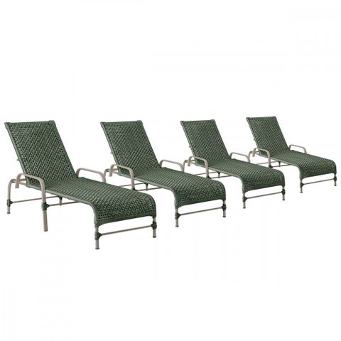 4 Espreguiçadeiras Reclinavel Catar Fendi Corda Nautica Trama Original