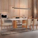 Ver imagem 2 de Mesa Noronha 180cm Tampo com Vidro Laqueado com 6 Cadeiras Munique