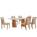 Ver imagem 1 de Mesa Noronha 180cm Tampo com Vidro Laqueado com 6 Cadeiras Munique