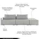 Ver imagem 3 de Sofá Ilha Modulado Puff Lateral Base Madeira Milos 232cm Linho Cinza G33 - Gran Belo