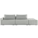 Ver imagem 7 de Sofá Ilha Modulado Puff Lateral Base Madeira Milos 232cm Linho Cinza G33 - Gran Belo