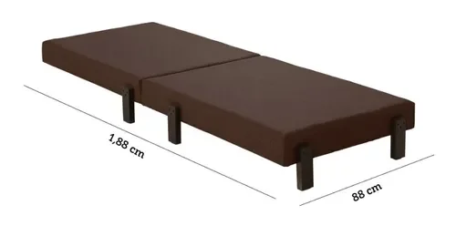 Cama Portátil Dobrável Solteiro 188x88 Pés de Madeira - LV:MARROM - 4