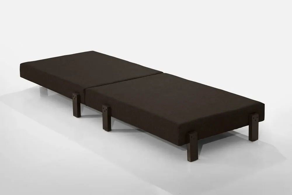 Cama Portátil Dobrável Solteiro 188x88 Pés de Madeira - LV:MARROM - 5