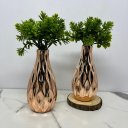 Ver imagem 4 de Conjunto vasos de cerâmica decorativo rose gold trabalhado