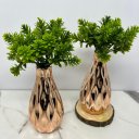 Ver imagem 3 de Conjunto vasos de cerâmica decorativo rose gold trabalhado