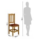 Ver imagem 2 de Mesa com 8 Cadeiras de Madeira 200x88 Nogueira com Estofado Marrom Nemargi