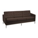 Ver imagem 1 de Sofá Fk 3 Lugares Couro Natural Linha Premium Design Modernista Sala Escritório Recepção - Marrom