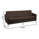 Ver imagem 2 de Sofá Fk 3 Lugares Couro Natural Linha Premium Design Modernista Sala Escritório Recepção - Marrom