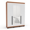 Ver imagem 3 de Guarda Roupa Solteiro 4 Portas 160cm com Espelho Madrid Politorno Móveis