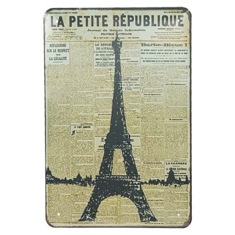 Placa de Metal París Torre Eiffel