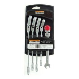 Kit 5 peças Chave Fixa Estrela Catraca Cabeça Articulada 8a14mm - 1