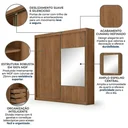Ver imagem 6 de Guarda Roupa Casal com Espelho 100% MDF 2 Portas de Correr e 6 Gavetas Trieste Cinamomo