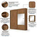 Ver imagem 6 de Guarda Roupa Casal com Espelho 100% MDF 2 Portas de Correr e 6 Gavetas Trieste Cumaru