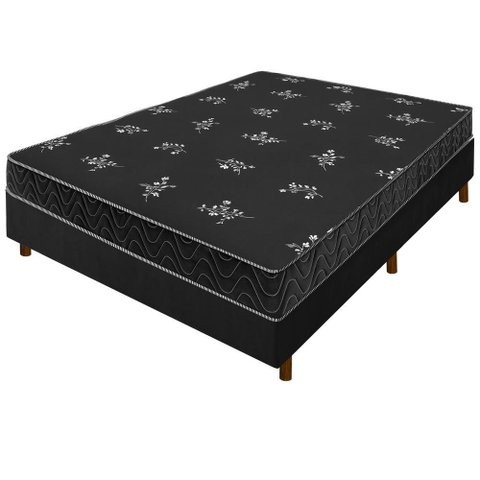 Cama Box + Colchão Viúva Salta Liso Espuma D23 128x188x54cm