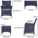 Ver imagem 3 de Jogo Sofá 2 Poltronas e Mesa Igapó Marrom E8 Trama Original Azul