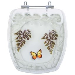 Tampa de Vaso Sanitário Decorado Stylus Branco para Bacia Celite - 1