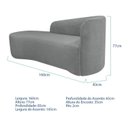 Ver imagem 3 de Recamier Curvo Orgânico 160cm 2 Lugares Lado Esquerdo para Sala de Estar Bouclé Paris