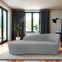 Ver imagem 1 de Recamier Curvo Orgânico 160cm 2 Lugares Lado Esquerdo para Sala de Estar Bouclé Paris
