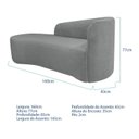 Ver imagem 3 de Recamier Curvo Orgânico 160cm 2 Lugares Lado Esquerdo para Sala de Estar Bouclé Paris