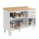 Ver imagem 3 de Balcão Intenza com Tampo 120 Cm com 3 Portas e 2 Gavetas Branco