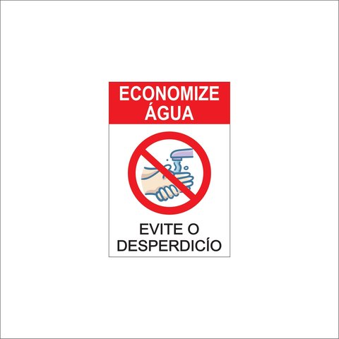 Placa - Evite Desperdício  - 20cm x 15cm